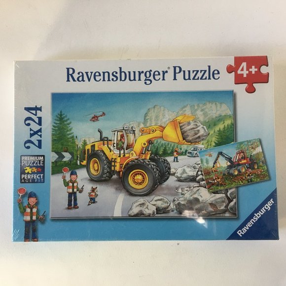 Ravensburger Premium Puzzle Diggers at Work 2 x 24 Age 4+ Sealed New 07 802 8 - Picture 1 of 12